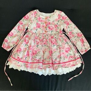 SweetHoney 6y Pink Floral Kids Dress